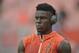 Cleveland Browns tight end David Njoku (85) warms up before an NFL football preseason game against the Buffalo Bills, Friday, Aug. 17, 2018, in Cleveland. Buffalo won 19-17. (AP Photo/David Richard)