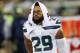 JACKSONVILLE, FL - DECEMBER 10: Safety Earl Thomas #29 of the Seattle Seahawks on the sideline with a Gatorade Towel wrapped around his head during the game against the Jacksonville Jaguars at EverBank Field on December 10, 2017 in Jacksonville, Florida. The Jaguars defeated the Seahawks 30 to 24. (Photo by Don Juan Moore/Getty Images)