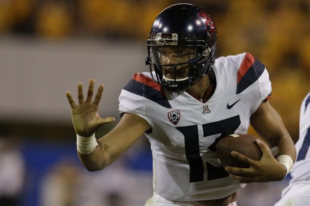 Arizona quarterback Brandon Dawkins (13) in the first half during an NCAA college football game against Arizona State, Saturday, Nov 25, 2017, in Tempe, Ariz. (AP Photo/Rick Scuteri)