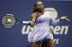 Serena Williams returns a shot to Carina Witthoeft, of Germany, during the second round of the U.S. Open tennis tournament, Wednesday, Aug. 29, 2018, in New York. (AP Photo/Julio Cortez)