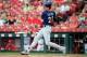 CINCINNATI, OH - AUGUST 29: Christian Yelich #22 of the Milwaukee Brewers hits a single in the first inning against the Cincinnati Reds at Great American Ball Park on August 29, 2018 in Cincinnati, Ohio. (Photo by Andy Lyons/Getty Images)