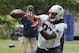 New England Patriots tight end Dwayne Allen (83) catches the ball during an NFL football minicamp practice, Thursday, June 7, 2018, in Foxborough, Mass. (AP Photo/Steven Senne)