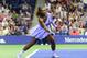 NEW YORK, NY - AUGUST 29: Serena Williams of the United States in action against Carina Witthoeft of Germany while wearing a tennis outfit designed by Virgil Abloh and designed in conjunction with Nike, in the second round of the US Open at the USTA Billie Jean King National Tennis Centre on August 28, 2018 in New York City, United States. (Photo by TPN/Getty Images)'n'n'n