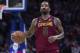 Cleveland Cavaliers' JR Smith in action during the first half of an NBA basketball game against the Philadelphia 76ers, Friday, April 6, 2018, in Philadelphia. The 76ers won 132-130. (AP Photo/Chris Szagola)
