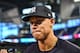 MIAMI, FL - AUGUST 21: Aaron Judge #99 of the New York Yankees sings autographs before the game against the Miami Marlins at Marlins Park on August 21, 2018 in Miami, Florida. (Photo by Mark Brown/Getty Images)