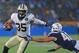 CARSON, CA - AUGUST 25: Running back Shane Vereen #35 of the New Orleans Saints avoids the tackle by linebacker Nick Dzubnar #48 of the Los Angeles Chargers during a preseason NFL game at StubHub Center on August 25, 2018 in Carson, California. (Photo by Leon Bennett/Getty Images)
