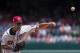 WASHINGTON, DC - AUGUST 19: Gio Gonzalez #47 of the Washington Nationals pitches against the Miami Marlins during the second inning at Nationals Park on August 19, 2018 in Washington, DC. (Photo by Scott Taetsch/Getty Images)