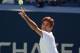 Roger Federer of Switzerland serves to Nick Kyrgios of Australia during Day 6 of the 2018 US Open Men's Singles match at the USTA Billie Jean King National Tennis Center in New York on September 1, 2018. (Photo by TIMOTHY A. CLARY / AFP) (Photo credit should read TIMOTHY A. CLARY/AFP/Getty Images)