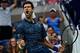 Novak Djokovic of Serbia celebrates a point against Richard Gasquet of France during their 2018 US Open Men's Singles tennis match at the USTA Billie Jean King National Tennis Center in New York on September 1, 2018. (Photo by EDUARDO MUNOZ ALVAREZ / AFP) (Photo credit should read EDUARDO MUNOZ ALVAREZ/AFP/Getty Images)