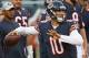 CHICAGO, IL - AUGUST 30: Mitchell Trubisky #10 of the Chicago Bears participates in warm-ups before a preseason game against the Buffalo Bills at Soldier Field on August 30, 2018 in Chicago, Illinois. The Bills defeated the Bears 28-27. (Photo by Jonathan Daniel/Getty Images)