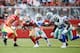 SANTA CLARA, CA - AUGUST 9: Jerick McKinnon #28 of the San Francisco 49ers rushes during the game against the Dallas Cowboys at Levi Stadium on August 9, 2018 in Santa Clara, California. The 49ers defeated the Cowboys 24-21. (Photo by Michael Zagaris/San Francisco 49ers/Getty Images)