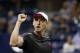 John Millman, of Australia, reacts after winning a point against Roger Federer, of Switzerland, during the fourth round of the U.S. Open tennis tournament early Tuesday, Sept. 4, 2018, in New York. (AP Photo/Jason DeCrow)