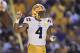 BATON ROUGE, LA - OCTOBER 14: K'Lavon Chaisson #4 of the LSU Tigers on the field during a game against the Auburn Tigers at Tiger Stadium on October 14, 2017 in Baton Rouge, Louisiana. LSU defeated the Auburn 27-23. (Photo by Wesley Hitt/Getty Images)