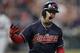 Cleveland Indians' Francisco Lindor celebrates after hitting a walk-off three run home run off Minnesota Twins relief pitcher Trevor Hildenberger during a baseball game Wednesday, Aug. 8, 2018, in Cleveland. The Indians won 5-2. (AP Photo/Tony Dejak)
