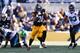 PITTSBURGH, PA - JANUARY 14: Le'Veon Bell #26 of the Pittsburgh Steelers runs with the ball against the Jacksonville Jaguars during the first half of the AFC Divisional Playoff game at Heinz Field on January 14, 2018 in Pittsburgh, Pennsylvania. (Photo by Kevin C. Cox/Getty Images)