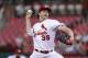 St. Louis Cardinals starting pitcher Miles Mikolas delivers during the first inning of the team's baseball game against the Pittsburgh Pirates on Wednesday, Aug. 29, 2018, in St. Louis. (AP Photo/Tim Spyers)