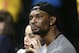 Miami Heat forward Chris Bosh and his wife, Adrienne, attend an NCAA college basketball game between Miami and Georgia Tech, Wednesday, Feb. 15, 2017, in Coral Gables, Fla. (AP Photo/Lynne Sladky)