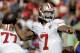 San Francisco 49ers quarterback Colin Kaepernick passes against the Los Angeles Rams during the first half of an NFL football game Saturday, Dec. 24, 2016, in Los Angeles. (AP Photo/Jae C. Hong)