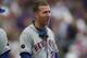 New York Mets third baseman Todd Frazier (21) in the eighth inning of a baseball game Thursday, June 21, 2018, in Denver. The Rockies won 6-4. (AP Photo/David Zalubowski)
