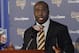 St. Louis Rams running back Marshall Faulk at a press conference to announce his retirement. Faulk, a commentator for the NFL Network, is attending the NFL's 2007 annual meeting at the Arizona Biltmore in Phoenix, Arizona on March 26, 2007. (Photo by Al Messerschmidt/Getty Images)