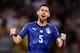 Italy's midfielder Jorginho celebrates after scoring with his teammates during the UEFA Nations League football match between Italy and Poland at Renato Dall'Ara Stadium in Bologna on September 7, 2018. (Photo by MARCO BERTORELLO / AFP) (Photo credit should read MARCO BERTORELLO/AFP/Getty Images)