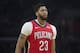 New Orleans Pelicans forward Anthony Davis during the first half of an NBA basketball game against the Los Angeles Clippers Tuesday, March 6, 2018, in Los Angeles. (AP Photo/Kyusung Gong)