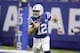 FILE - In this Aug. 25, 2018, file photo, Indianapolis Colts quarterback Andrew Luck (12) runs during the first half of an NFL preseason football game against the San Francisco 49ers, in Indianapolis. Now, just a few days away from lining up against Cincinnati’s sack-happy defense, Luck looks and sounds like the confident leader his teammates expect. (AP Photo/Michael Conroy, File)