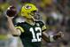Green Bay Packers' Aaron Rodgers throws during the second half of an NFL football game -against the Chicago Bears Sunday, Sept. 9, 2018, in Green Bay, Wis. (AP Photo/Jeffrey Phelps)