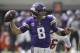 Minnesota Vikings quarterback Kirk Cousins throws a pass during the first half of an NFL football game against the San Francisco 49ers, Sunday, Sept. 9, 2018, in Minneapolis. (AP Photo/Jim Mone)