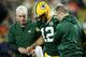 GREEN BAY, WI - SEPTEMBER 09: Aaron Rodgers #12 of the Green Bay Packers is helped off the field after being injured in the second quarter against the Chicago Bears at Lambeau Field on September 9, 2018 in Green Bay, Wisconsin. (Photo by Dylan Buell/Getty Images)