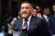 Irish mixed martial arts superstar Conor McGregor talks to the press after he pleaded guilty to a single violation of disorderly conduct, in Brooklyn Criminal Court on July 26, 2018. - The 30-year-old, who is nicknamed 'The Notorious,' had been charged with multiple counts of assault and criminal mischief after attacking a bus filled with UFC fighters at the Barclays Center. He pleaded guilty to a lesser charge of disorderly conduct in a fleeting court appearance, and was handed a punishment of five days' community service. (Photo by TIMOTHY A. CLARY / AFP) (Photo credit should read TIMOTHY A. CLARY/AFP/Getty Images)
