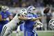 DETROIT, MI - SEPTEMBER 10: Matthew Stafford #9 of the Detroit Lions throws an incomplete pass under pressure from Henry Anderson #96 of the New York Jets in the third quarter at Ford Field on September 10, 2018 in Detroit, Michigan. (Photo by Joe Robbins/Getty Images)