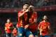 Spain's midfielder Marco Asensio (L) celebrates with Spain's midfielder Dani Ceballos after scoring a goal during the UEFA Nations League A group 4 football match between Spain and Croatia at the Manuel Martinez Valero stadium in Elche on September 11, 2018. (Photo by JOSE JORDAN / AFP) (Photo credit should read JOSE JORDAN/AFP/Getty Images)