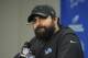 Detroit Lions head coach Matt Patricia listens to a reporters question after an NFL football game against the New York Jets in Detroit, Monday, Sept. 10, 2018. The Jets won 48-17. (AP Photo/Jose Juarez)