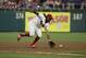 Philadelphia Phillies' Maikel Franco in action during a baseball game against the Washington Nationals, Wednesday, Aug. 29, 2018, in Philadelphia. (AP Photo/Matt Slocum)