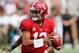 TUSCALOOSA, AL - SEPTEMBER 08: Tua Tagovailoa #13 of the Alabama Crimson Tide rolls out against the Arkansas State Red Wolves at Bryant-Denny Stadium on September 8, 2018 in Tuscaloosa, Alabama. (Photo by Kevin C. Cox/Getty Images)