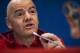 FIFA President Gianni Infantino talks to journalists during a news conference during the 2018 soccer World Cup at the Luzhniki stadium in Moscow, Russia, Friday, July 13, 2018. (AP Photo/Francisco Seco)