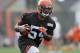 Cleveland Browns offensive lineman Mychal Kendricks during NFL football training camp, Friday, July 27, 2018, in Berea, Ohio. (AP Photo/Tony Dejak)