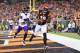 CINCINNATI, OH - SEPTEMBER 13: A.J. Green #18 of the Cincinnati Bengals scores a touchdown against Tavon Young #25 of the Baltimore Ravens during the first quarter at Paul Brown Stadium on September 13, 2018 in Cincinnati, Ohio. (Photo by Andy Lyons/Getty Images)
