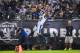OAKLAND, CA - SEPTEMBER 10: Marcus Peters #22 of the Los Angeles Rams dives into the endzone after an interception of Derek Carr #4 of the Oakland Raiders in the fourth quarter of their NFL game at Oakland-Alameda County Coliseum on September 10, 2018 in Oakland, California. (Photo by Thearon W. Henderson/Getty Images)