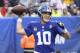 New York Giants quarterback Eli Manning (10) throws a pass during the first half of an NFL football game against the Jacksonville Jaguars Sunday, Sept. 9, 2018, in East Rutherford, N.J. (AP Photo/Bill Kostroun)