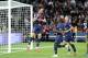 PARIS, FRANCE - SEPTEMBER 14: Edinson Cavani of Paris Saint-Germain celebrates his goal with Moussa Diaby and Marco Verratti during the French Ligue 1 match between Paris Saint Germain and AS Saint Etienne on September 14, 2018 in Paris, France. (Photo by Xavier Laine/Getty Images)