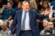 FILE - In this April 21, 2018, file photo, Minnesota Timberwolves head coach Tom Thibodeau directs his team against the Houston Rockets in the first half during Game 3 of an NBA basketball first round playoff series in Minneapolis. Thibodeau will enter his third season with the Wolves, focused on trying to help the team improve 3-point shooting and defense. (AP Photo/Jim Mone, File)
