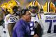 LSU head coach Ed Orgeron talks to his team during a timeout in the second half of an NCAA college football game against Southeastern Louisiana in Baton Rouge, La., Saturday, Sept. 8, 2018. LSU won 31-0. (AP Photo/Gerald Herbert)