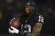 Oakland Raiders wide receiver Martavis Bryant catches the ball prior to an NFL football game against the Green Bay Packers Friday, Aug. 24, 2018, in Oakland, CA. The Raiders won 13-6. (Daniel Gluskoter/AP Images for Panini)