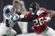 Atlanta Falcons running back Tevin Coleman (26) runs against Carolina Panthers cornerback James Bradberry (24) during the second half of an NFL football game, Sunday, Sept. 16, 2018, in Atlanta. (AP Photo/John Bazemore)