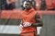 Cleveland Browns receiver Josh Gordon warms up prior to an NFL football game against the Pittsburgh Steelers, Sunday, Sept. 9, 2018, in Cleveland. The Browns and the Steelers tied at 21-21. (AP Photo/David Richard)