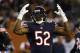 Chicago, Ill. - Sept. 17: Khalil Mack # 52 of the Chicago Bears reacts in the third quarter against the Seattle Seahawks at Soldier Field on Sept. 17, 2018 in Chicago, Illinois. (Photo by Jonathan Daniel / Getty Images)