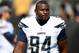 OAKLAND, CA - OCTOBER 09: Corey Liuget #94 of the San Diego Chargers looks on during pregame warm ups prior to playing the Oakland Raiders in an NFL football game at Oakland-Alameda County Coliseum on October 9, 2016 in Oakland, California. (Photo by Thearon W. Henderson/Getty Images)