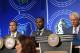 CHICAGO, IL - MAY 15: GM of the Delaware Blue Coats, Elton Brand represents the Philadelphia 76ers during the NBA Draft Lottery on May 15, 2018 at The Palmer House Hilton in Chicago, Illinois. NOTE TO USER: User expressly acknowledges and agrees that, by downloading and or using this Photograph, user is consenting to the terms and conditions of the Getty Images License Agreement. Mandatory Copyright Notice: Copyright 2018 NBAE (Photo by Gary Dineen/NBAE via Getty Images)
